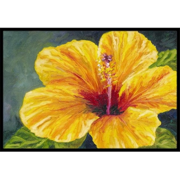 Carolines Treasures Carolines Treasures TMTR0321MAT Yellow Hibiscus by Malenda Trick Indoor or Outdoor Mat; 18 x 27 TMTR0321MAT - main